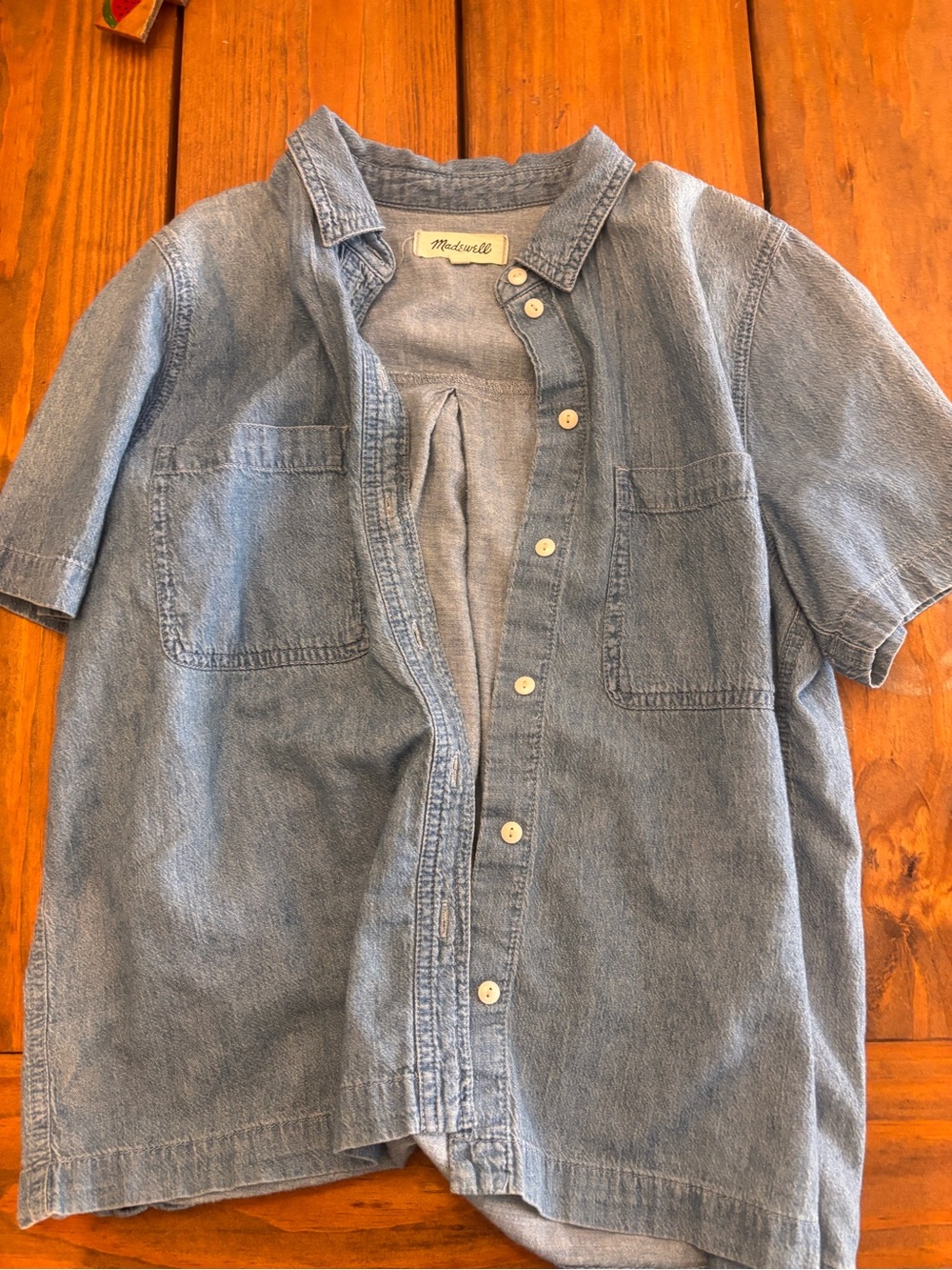 Madewell Light Blue Denim Short-Sleeve Button-Down Shirt